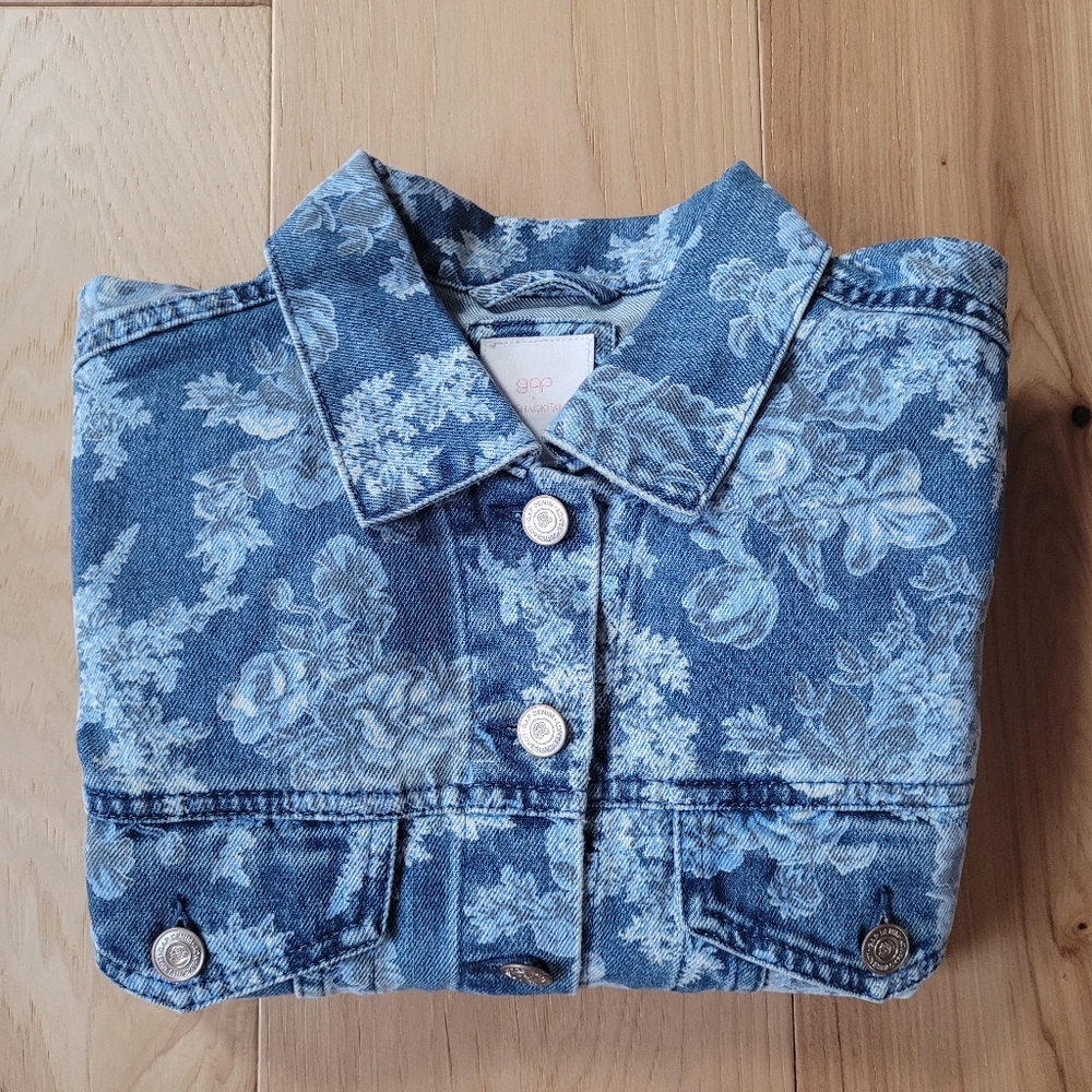 NWT LoveShackFancy X GAP Floral Denim Jacket